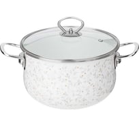 Кастрюля эмалированная Agness со стеклянной крышкой серия вивьен, 3. 6 л, 22/ 13 см 915-148