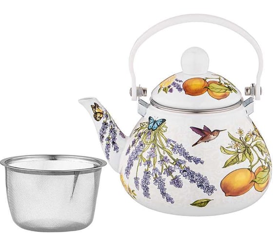 Чайник эмалированный Agness с фильтром из нжс, серия provence, 1, 3 л, подходит для индукцион. плит 934-380