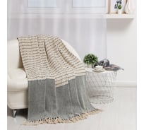 Плед Этель Marcus 200х220± 5 см, 450 гр/м2, синий, хлопок 100% 9303847