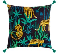 Чехол на подушку с кисточками Этель Леопарды, 43x43 см, 100% п/э, велюр 7039255