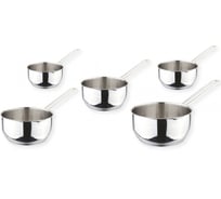 Набор OMS collection 5 ковшей, без крышек, 0,8 л, 1,2 л, 1,6 л, 2,2 л, 3 л, KINOX, арт. KX-4000