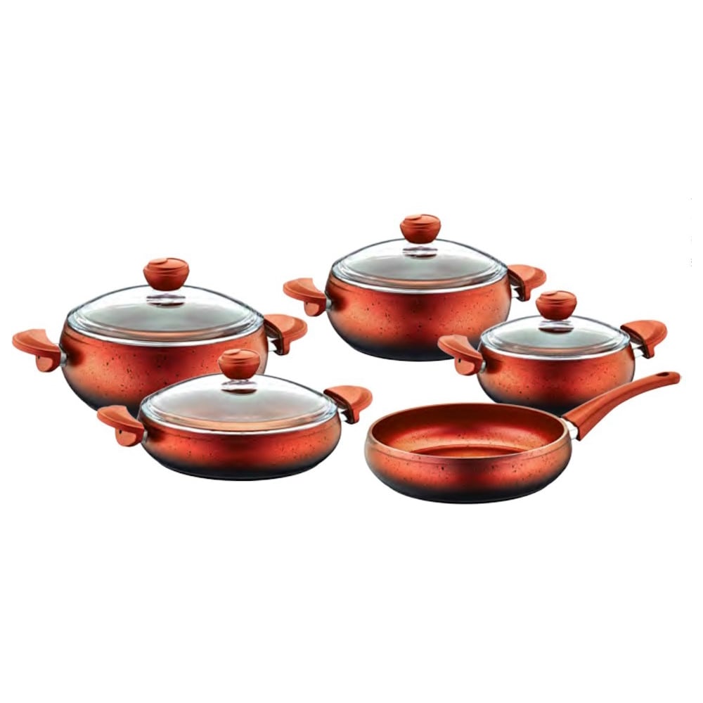 Набор посуды OMS collection 9 (5/4) предметов, с АПП, крышки стеклянные ...