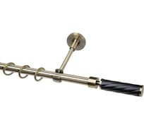 Карниз Эскар 1 ряд, металл, 16 мм, латунь, витой цилиндр, 200 см 9380015200