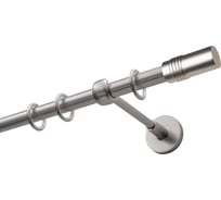 Карниз Эскар 1 ряд, металл, 16 мм, матовый хром, цилиндр дорический, 200 см 9570015200