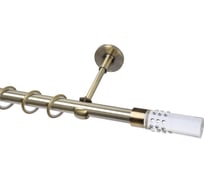 Карниз Эскар 1 ряд, металл, 19 мм, латунь, стеклянный цилиндр, 350 см 9660015350