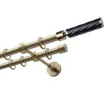 Карниз Эскар 2-х рядный, металл, 16/16 мм, латунь, витой цилиндр, 200 см 9440017200