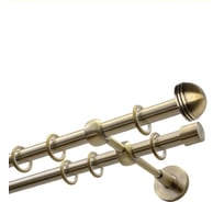 Карниз Эскар 2-х рядный, металл, 16/16 мм, латунь, практик, 350 см 9530017350