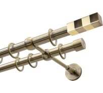 Карниз Эскар 2-х рядный, металл, 19/19 мм, латунь, триглиф комби, 350 см 9680015350