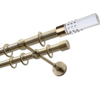 Карниз Эскар 2-х рядный, металл, 19/19 мм, латунь, стеклянный цилиндр, 200 см 9670015200