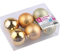 Шары елочные Золотая сказка НАБОР 6 шт, пластик, 6см, темное золото 590867