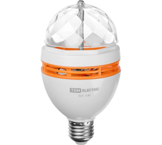 Диско-лампа TDM дл-01 с цоколем е27, 3 вт, rgb, 220 в, белый SQ0361-0500