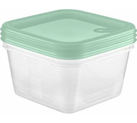 Набор квадратных емкостей для продуктов FunCook Fusion 1,1 л 3 шт 00000048317