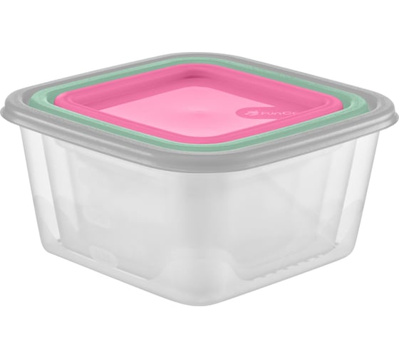 Набор квадратных емкостей для продуктов FunCook Fusion 3шт (1,7л; 1,1л; 0,63л) FC1120