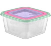 Набор емкостей Funcook для продуктов квадратных Фьюжн 3 шт (1,1 л; 0,63 л; 0,33 л) FC1121