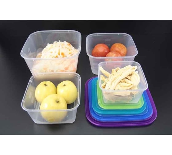 Набор квадратных емкостей для продуктов FunCook Fusion 4 шт 2,6 л, 1,7 л, 1,1 л, 0,63 л 00000048320