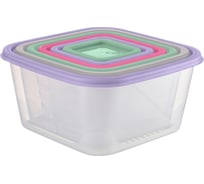 Набор квадратных емкостей для продуктов FunCook Fusion 6шт (2,6л; 1,7л; 1,1л; 0,63л; 0,33л; 0,15л) FC1113