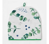 Грелка на чайник Доляна Eucalyptus 28x28 см, 100% хлопок, 164 г/м2 4682759
