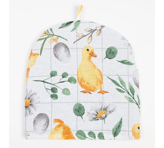 Грелка на чайник Доляна Duckling 28x28 см, 100% хлопок, рогожка 164 г/м2 9215904