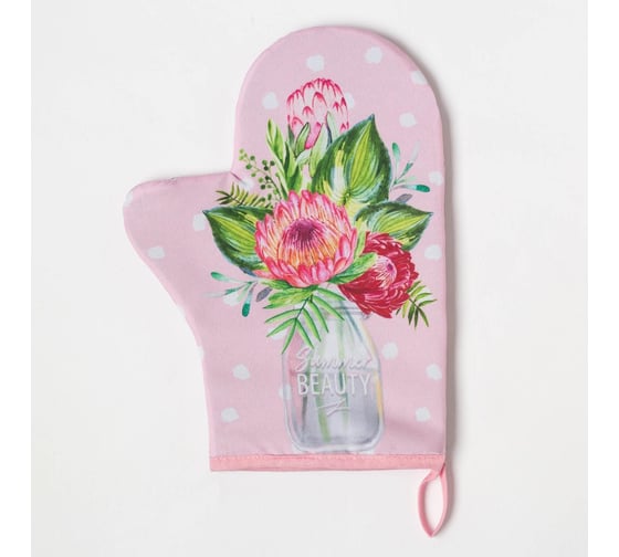 Варежка-прихватка Доляна Summer Beauty 20x28 см, 35% х/л, 65% п/э, ватин 250 г/м2 4665414 1
