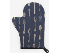 Варежка-прихватка Доляна Приборы 24x32 см, габардин, 35% х/л, 65% п/э, ватин 250 г/м2 5450355