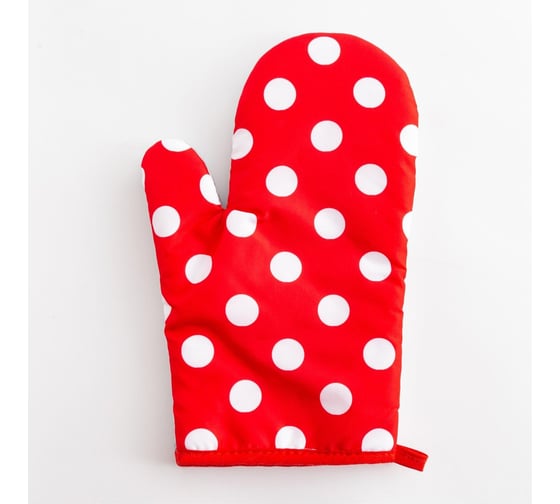 Варежка Доляна Горох красный 26х16 см, 100% п/э 5395322 1