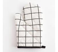 Варежка Доляна Клетка белый 26х16 см, 100% п/э 5395328