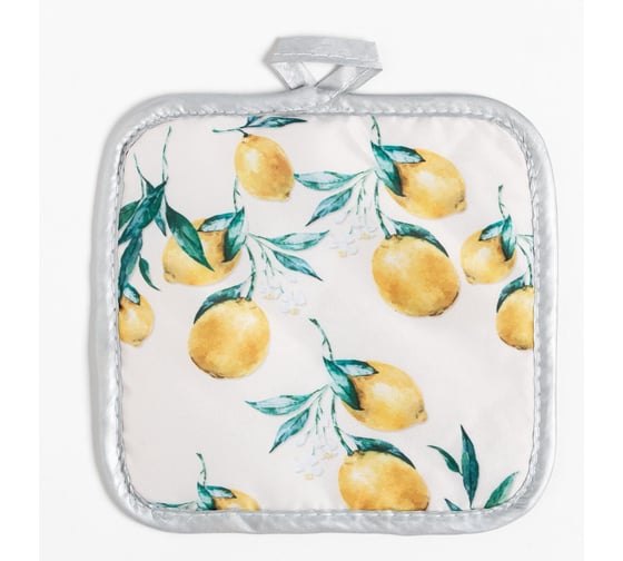 Кухонный набор Доляна 3 предмета, Lemon, прихватка 17х17 см, рукавица 26х16 см, фартук 70х80 см, 100% п/э 5985597