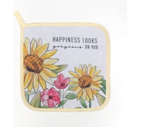 Прихватка Доляна Подсолнухи 17x17 см, 35% хлопок, 65% пэ, ватин 250 г/м2 5450343