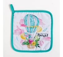 Прихватка Доляна Пасхальный зайчик 17x17 см, 35% хлопок, 65% пэ, ватин 250 г/м2 4665436