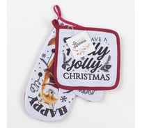 Набор кухонный Доляна Happy new taste варежка-прихватка 20x27 см, прихватка 17x17 см, 100% п/э 4481087