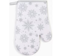 Варежка Доляна Снежинки серебро 26х16 см, 100% п/э 9446103