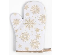 Варежка Доляна Снежинки золотые 26х16 см, 100% п/э 9446098