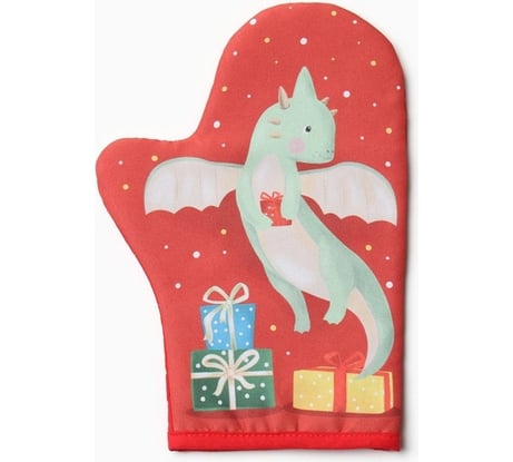 Варежка-прихватка Доляна Подарок 20x28 см, 35% хлопок, 65% п/э, ватин 250 г/м2 9606020