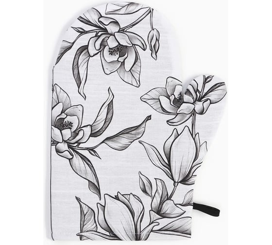 Кухонный набор Доляна Plant leaves: варежка 20x27 см, прихватка 19x19 см, 100% хлопок, 250 г/м2 9525931