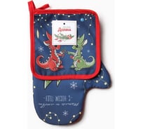 Кухонный набор Доляна Новогодний дуэт: варежка 20x28 см, прихватка 17х17 см, 35% хлопок, 65% п/э 9606018