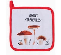 Прихватка Доляна Грибы 17х17 см, 35% хлопок, 65% п/э, ватин 250 г/м2 9927474