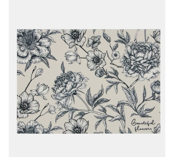 Салфетка на стол Доляна Beautiful flowers ПВХ, 40х29 см 7072134 1