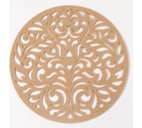 Декоративная салфетка Доляна Узоры бежевый, диаметр 30 см, 100% п/э, фетр 4016787