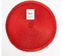 Сервировочная салфетка Доляна Блеск красный, диаметр 38 см 5386085