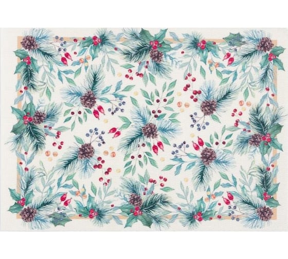 Салфетка на стол Доляна Рождество ПВХ, 40x29 см 6851499 1