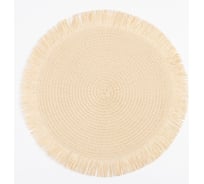 Набор салфеток Доляна 2 шт Бохо, цвет молочный, d 38 см 7322017