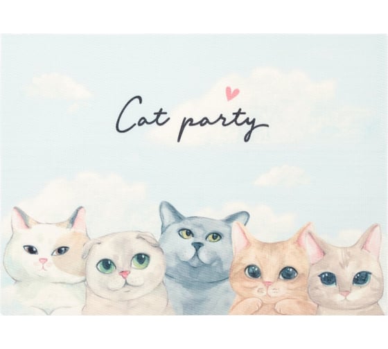 Салфетка Доляна на стол Cat party ПВХ 40х29 см 7072152