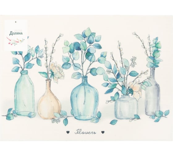 Салфетка Доляна на стол Flowers ПВХ 40х29 см 7072142