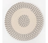 Салфетка декоративная Доляна цвет бежево-серый, 35х35 см, 100% хлопок 7584208