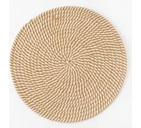 Салфетка декоративная Доляна цвет бежевый, 35х35 см, 100% хлопок 7584206