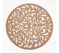 Салфетка декоративная Доляна Узоры цвет бежевый, d 30 см, 100% полиэстер, фетр 7584221