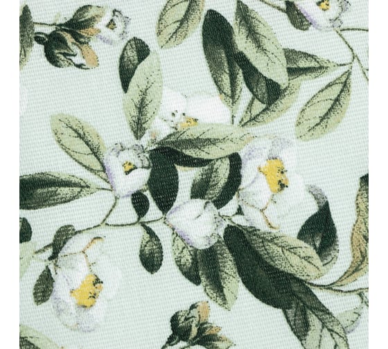 Шторы для кухни Доляна Apple flowers 146x180 см - 2 шт, подхваты - 2 шт, 100% хлопок, 164 г/м2 9322508