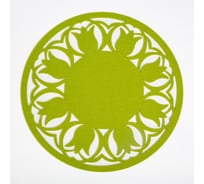 Салфетка декоративная Доляна Тюльпаны цвет зеленый, d 30 см, 100% полиэстер, фетр 7584219