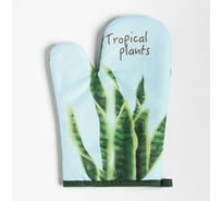 Варежка Доляна "Tropical", цвет голубой, 26х16 см, 100% п/э 9241956