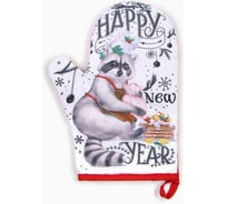 Варежка-прихватка Доляна "Happy new year", 20x27 см, 100% п/э 9569080